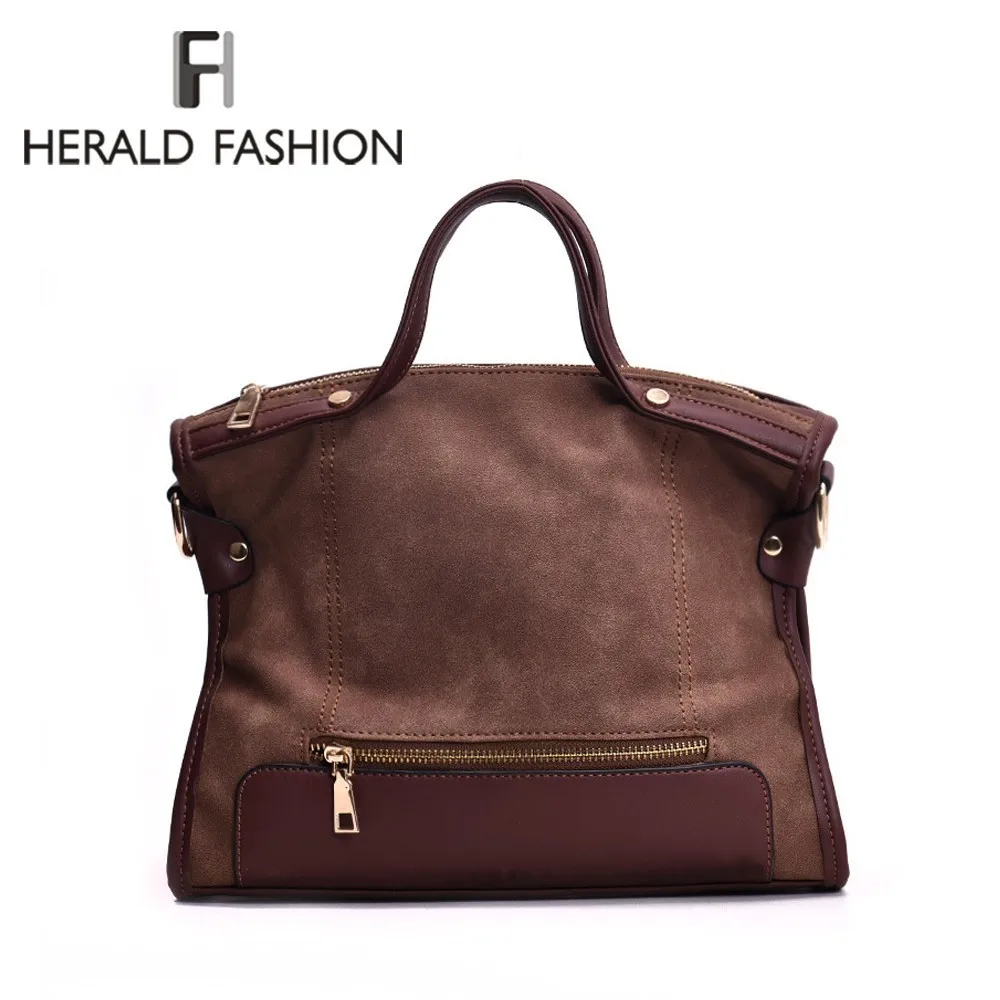 Us 16 87 40 Off Herald Fashion Leather Las Handbags Larger Women Bags Quality Female Shoulder Bag Motorcycle Messenger Top Handle In