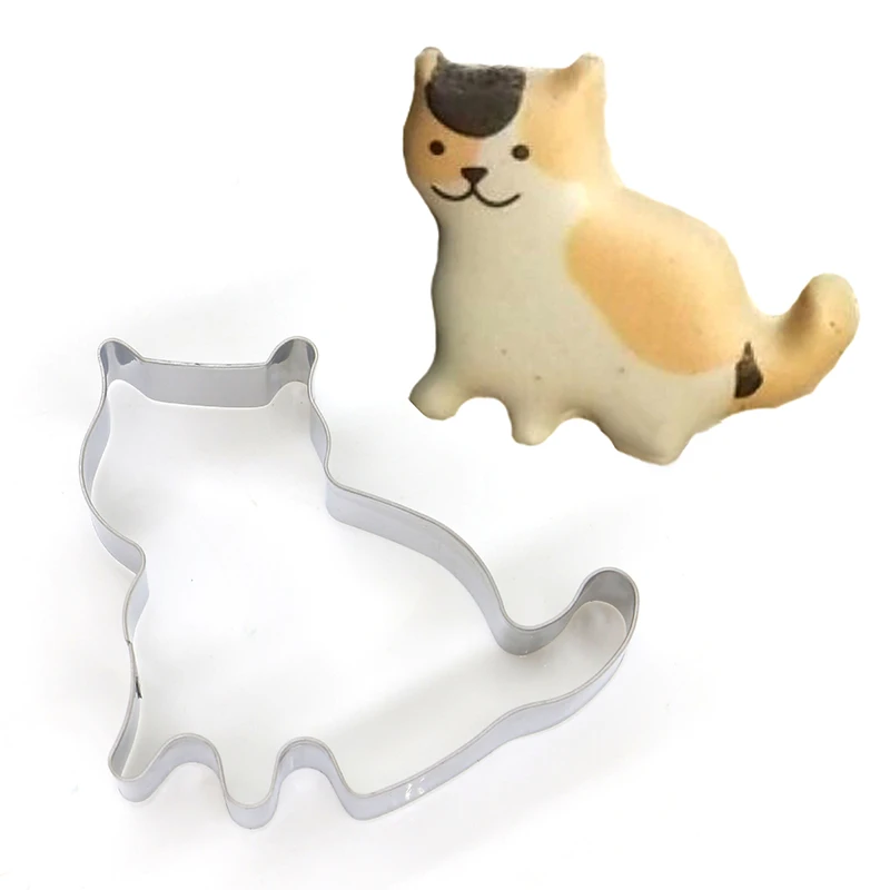 

Cute Cat Shape Stainless Steel Cookie Cutter Biscuit Cookies Pastry Mold