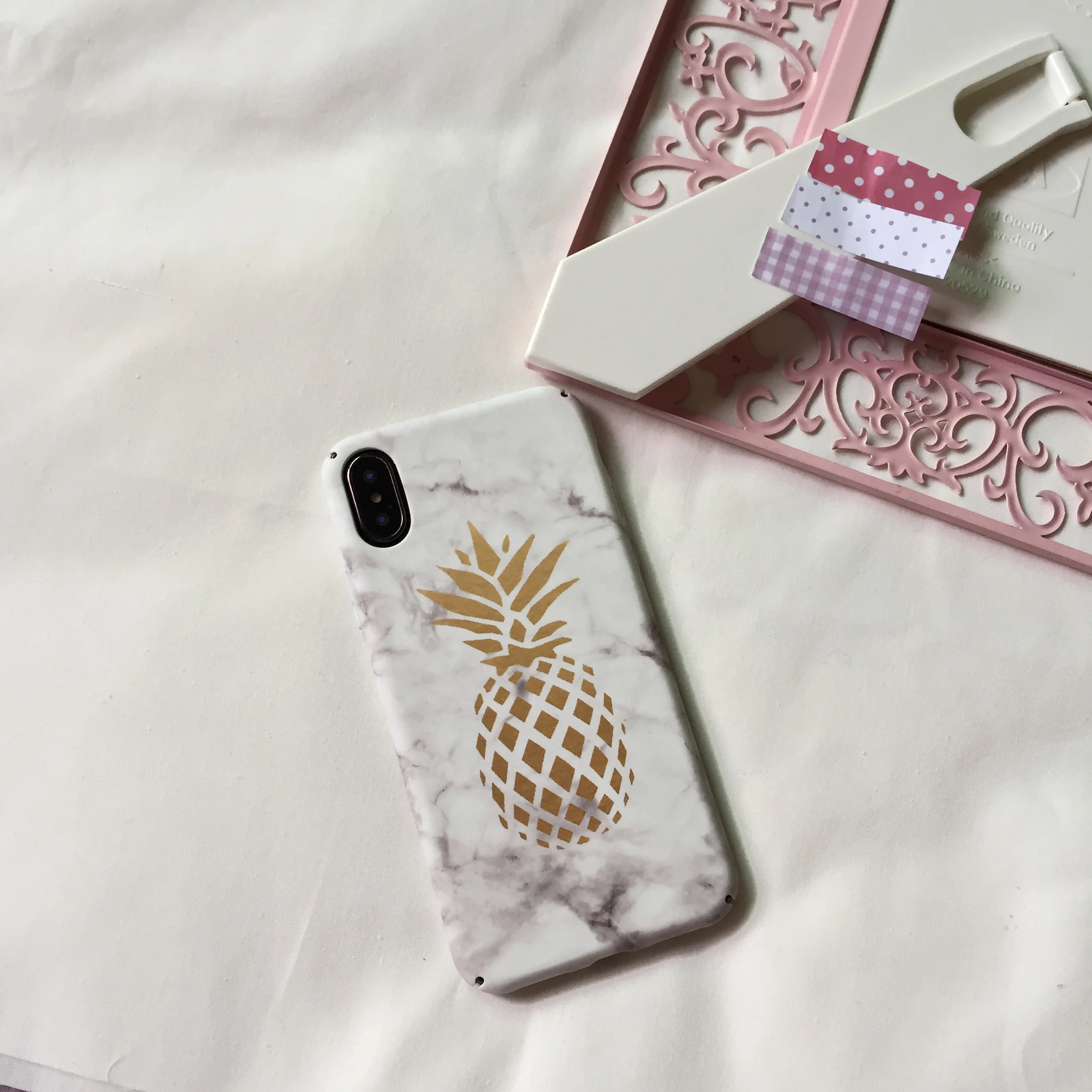 Для iPhone х персик apple pine милый мультфильм чехол для 7 8 плюс ПК Футляр 6 6S Plus |