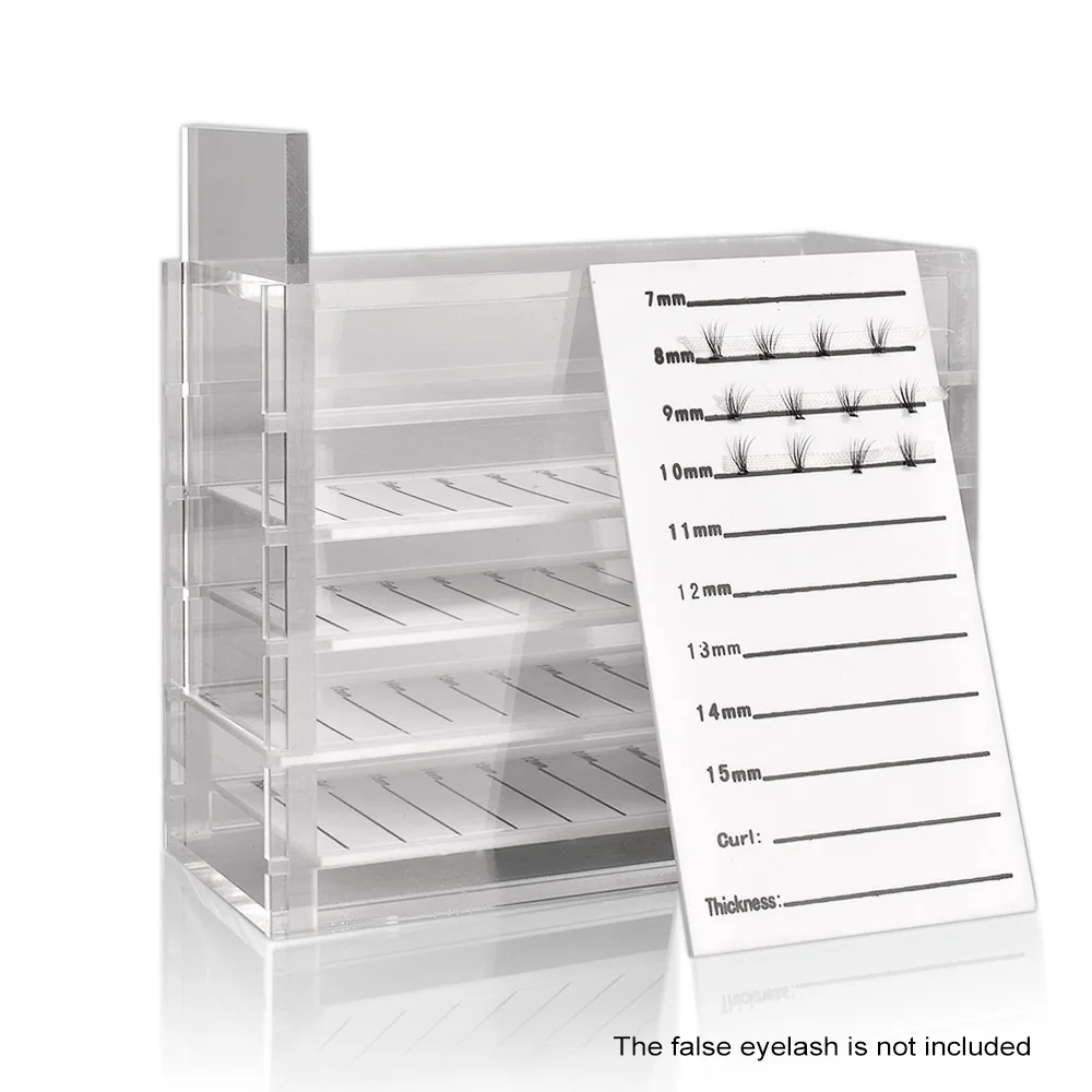 

5 Layers Clear Eyelash Storage Box Makeup Organizer False Eyelashes Glue Pallet Holders Grafting Eyelashes Extension Tool