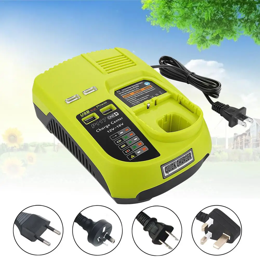 

Charger For RYOBI P117 12V-18V Lithium Nickel Universal Battery Charger With USB Interface Dropship Supporting