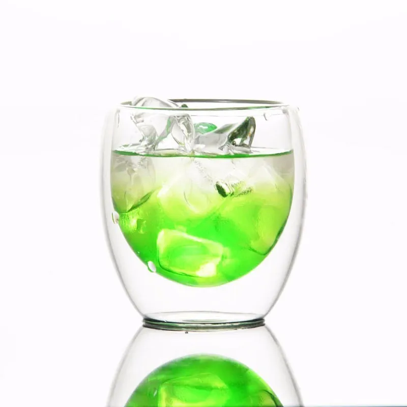 Hot LOULONG® Double Wall Glass Egg Shape Cappuccino Latte Coffee Mug Cold