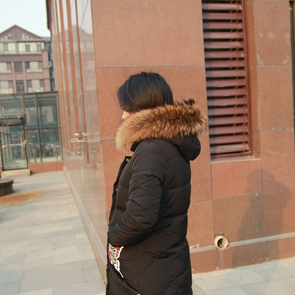 

Winter Raccoon Fur Collar Natural Raccoon Fur Scarf 75cm Longth Coat Sweater Scarves Collar Neck Cap With Button Hole