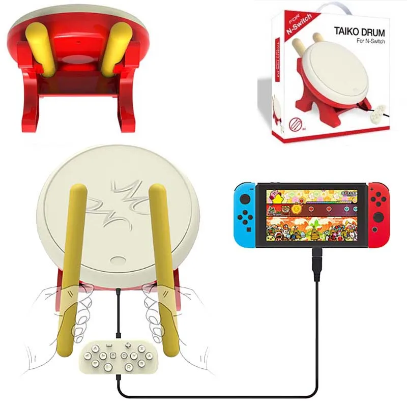 

New Taiko Drum Stick Controller Drum Stand Set For NS Nintendo Switch Joy-Con Game Taiko No Tatsujin