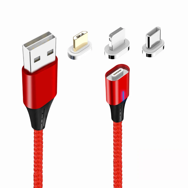 المصغّر USB كابل مغناطيسي المغناطيس سريعة تهمة 3A USB نوع C الكابلات 1 m ل iphone سامسونج الهاتف المحمول سريع شحن البيانات الحبل
