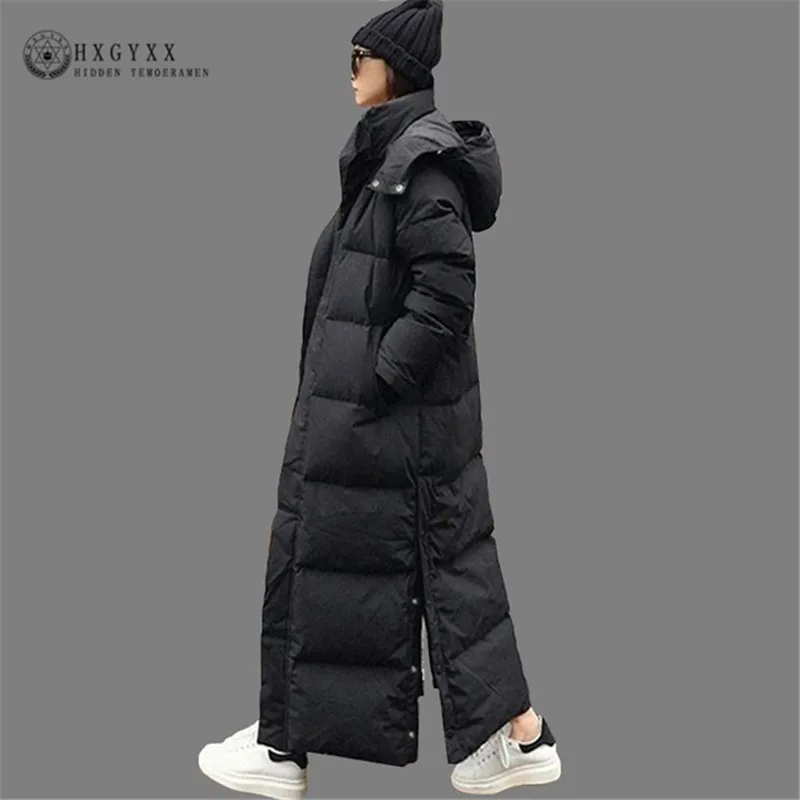 X-long зимняя женская куртка повседневная черная парка с капюшоном и разрезом Женская Толстая теплая хлопковая куртка приталенного размера плюс верхняя одежда Okd652