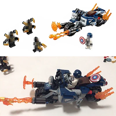 compatible legoinglys Marvel The AVENGERS Endgame Captain Marvel Avengers Ultimate Quinjet Compound Battle building blocks toys