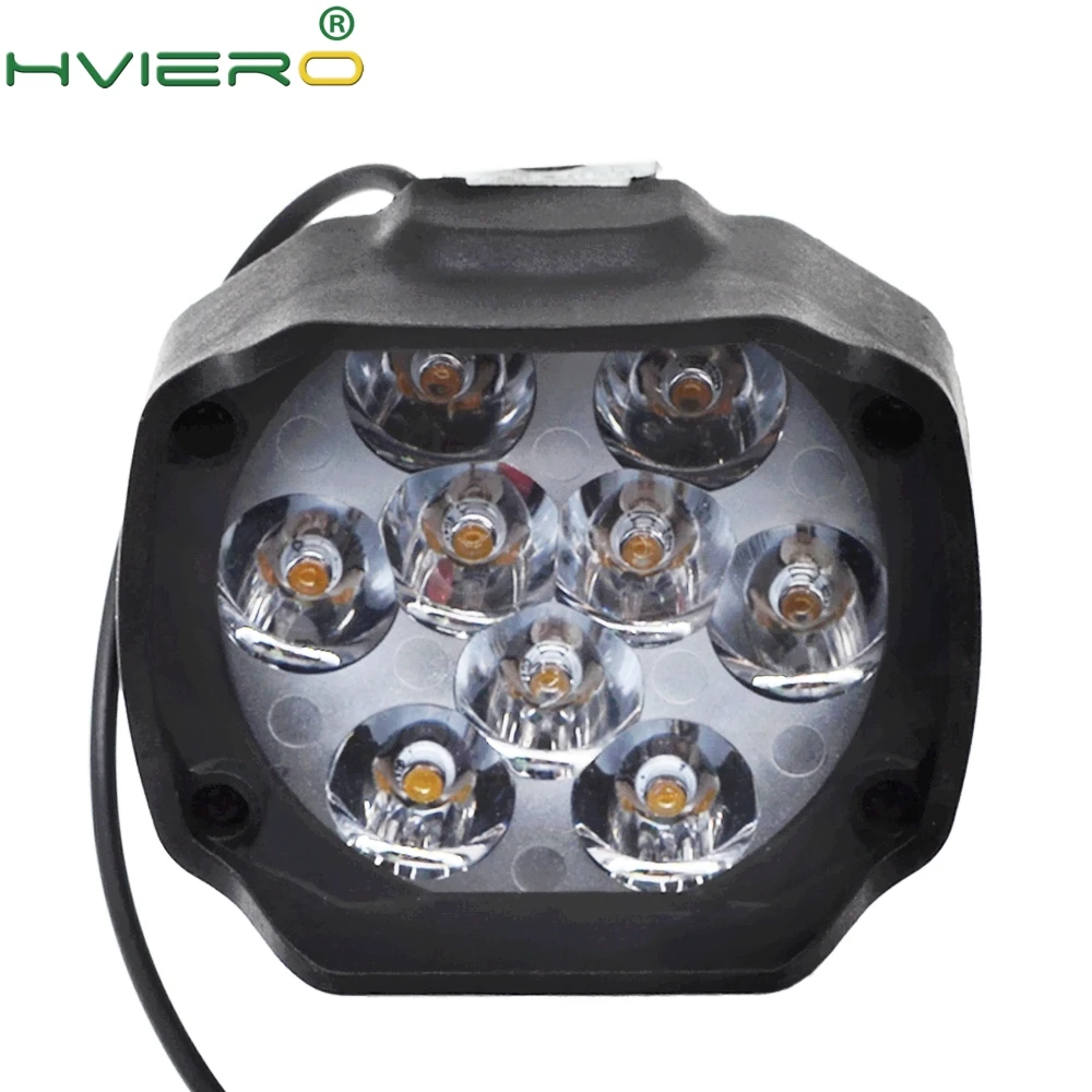 Led White Work Light 9 Led Auxiliary 15W 1500LM Truck Moto Motorcycles