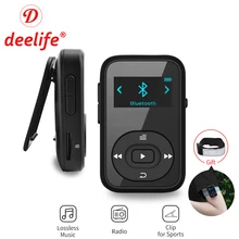 Deelife Спорт Bluetooth MP3 плеер цифровой 8 Гб клип мини с экраном рекордер fm-радио шагомер Поддержка TF карты MP3 воспроизведения музыки