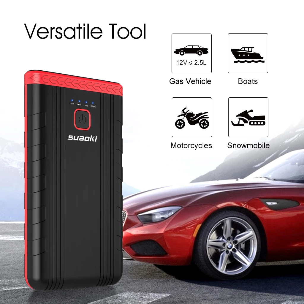 Suaoki U3 400A пиковый портативный стартер Автомобильный Аккумулятор Booster 5 V/2.4A