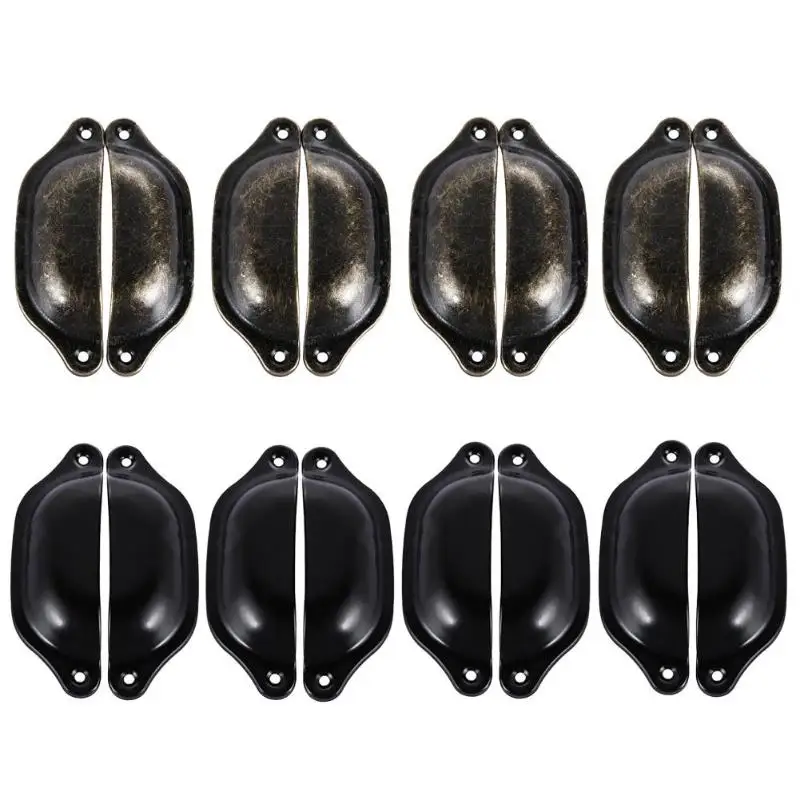 8pcs/set Retro Metal Kitchen Cupboard Cabinet Door Knob Furniture Drawer Pull Handle Iron Antique Brass Shell Pull Handles 8pcs/set Retro Metal Kitchen Cupboard Cabinet Door Knob Furniture Drawer Pull Handle Iron Antique Brass Shell Pull Handles