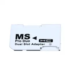 Адаптер для карт памяти 2 microSD/micro карта SDHC адаптер Micro SD TF к Memory Stick MS Pro Duo для psp карты белый двойной слот