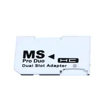 Speicher Karte Adapter 2 microSD/micro SDHC Karten Adapter Micro SD TF auf Memory Stick MS Pro Duo für PSP Karte Weiß Dual Slot
