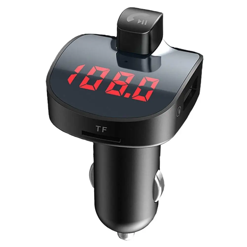 

Wireless in-Car Bluetooth FM Transmitter Radio Adapter Car Kit MP3 Player Dual USB Charger Handsfree Call Car Charger for iPho