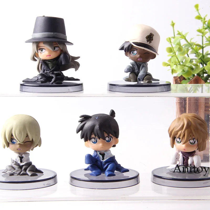 

5pcs/set Case Closed Shinichi Kudo Conan Edogawa Furuya Rei Haibara Ai Hattori Heiji Detective Conan Action Figure Model Toy