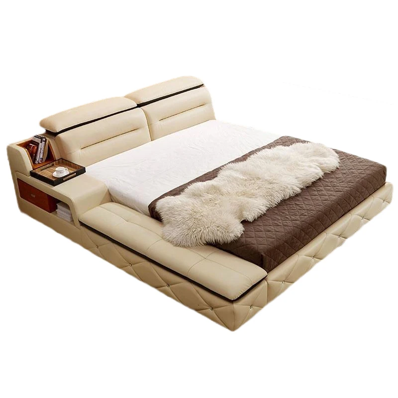 Letto هل A كاستيللو Mobilya الحديثة منزل واحد مضاءة الشقي مجموعة الجلود كاما Moderna غرفة نوم الأثاث Mueble دي Dormitorio السرير