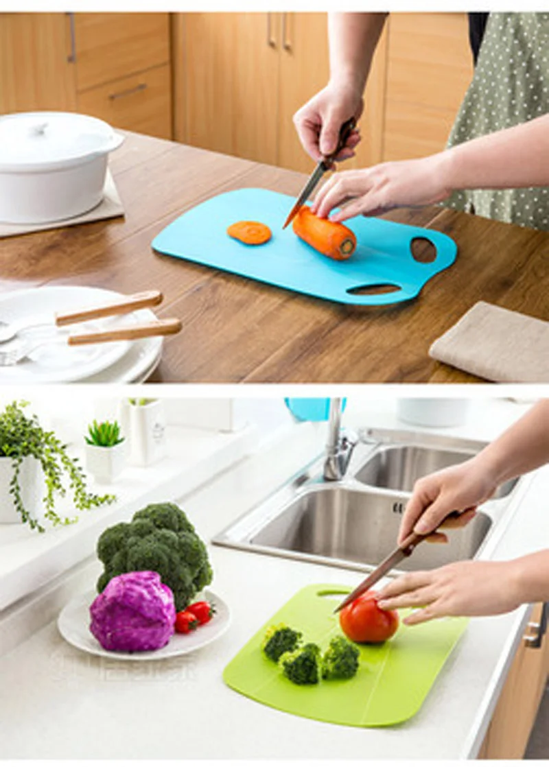 Foldable Plastic Chopping Block Kitchen Cutting Board Non slip Portable