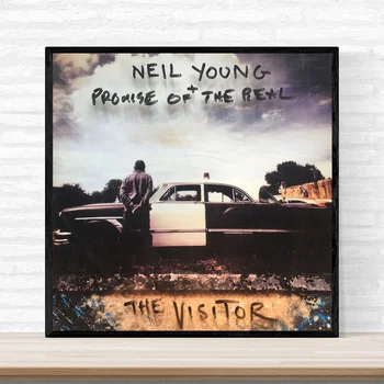 

Neil Young Promise of The Real The Visitor Poster Album Cover Poster Print on Canvas Home Decor Wall Art No Frame