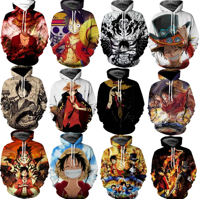 Japan Anime One Piece Hoodie Costume Monkey D Luffy Sweatshirts Cosplay Autumn Men 3d Printing Jacket Hooded Hoodies Sweatshirts Aliexpress
