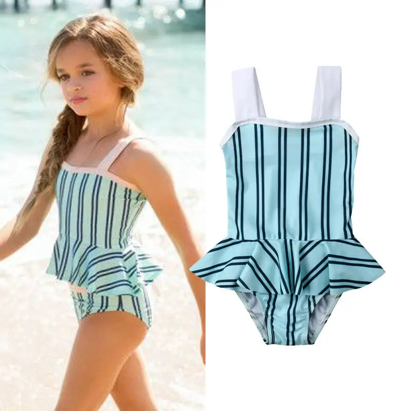 Little Girls Two piece Striped Swimsuit Toddler Kids Babies Stripe