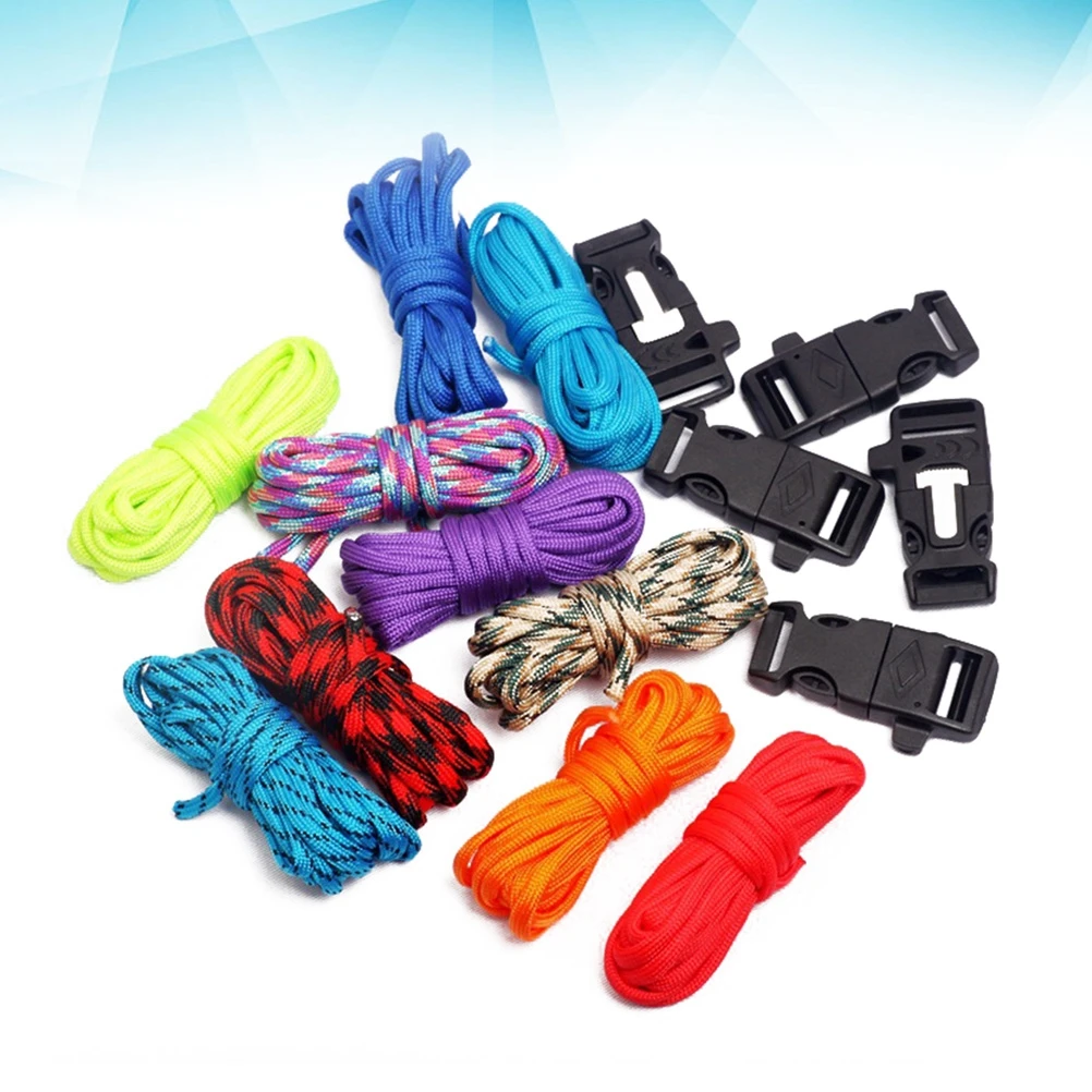 Paracord عدة مع أبازيم في الهواء الطلق الطوارئ بقاء دليل تجديل Paracord حبل النسيج حبل المظلة الحبل Paracord عدة مع أبازيم في الهواء الطلق الطوارئ بقاء دليل تجديل Paracord حبل النسيج حبل المظلة الحبل