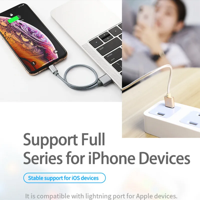 Rock Usb кабель для Iphone Xs X 8 7 6 6s Plus 5 5S Se быстрое зарядное Освещение кабель для синхронизации данных кабель для мобильного телефона