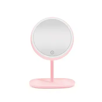 

Lighted Vanity Mirror Rechargeable Dimmable Touch Screen Led Makeup Countertop Mirror for Cosmetic Shaving in Bathroom