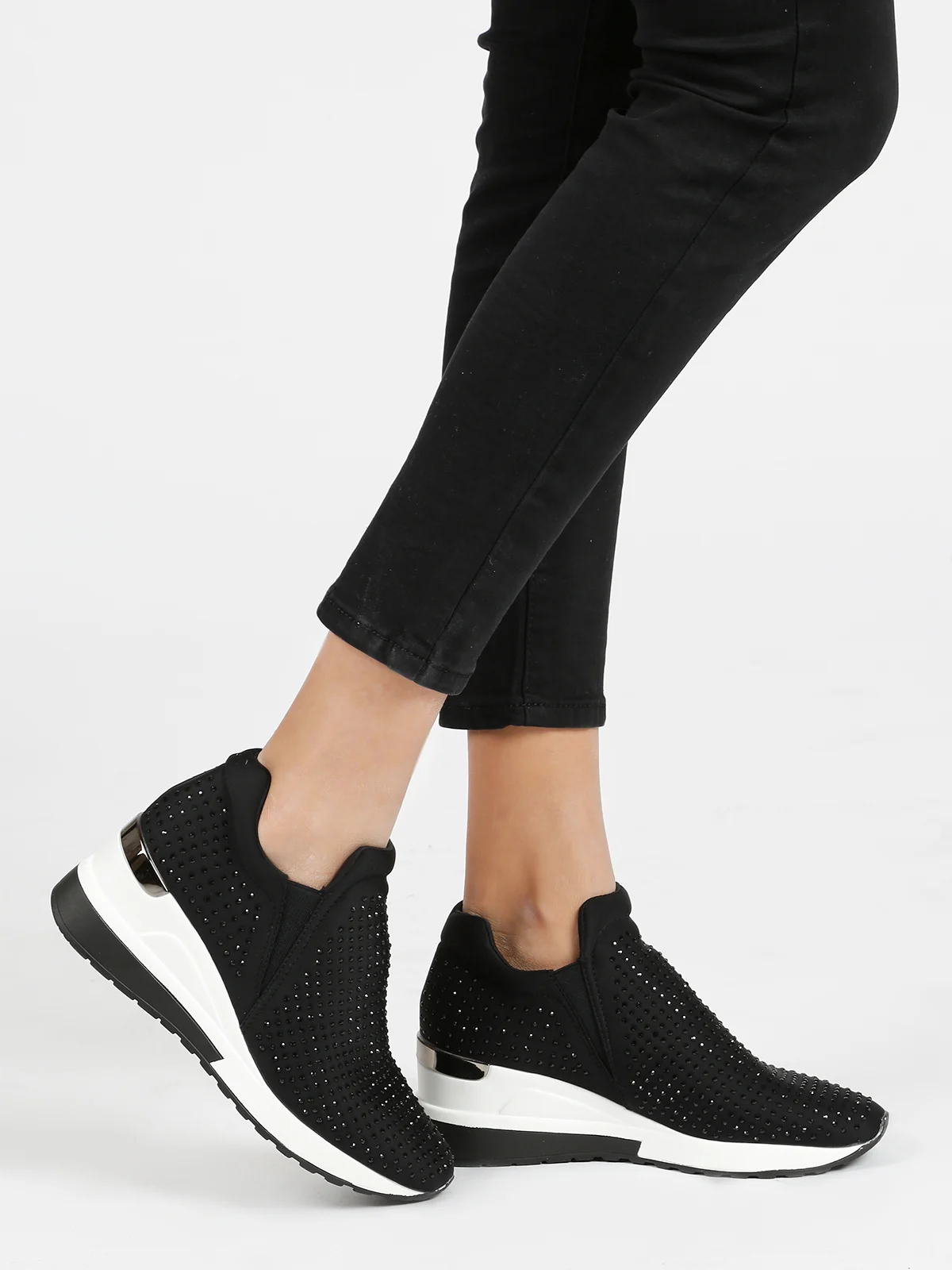 slip on rhinestone sneakers