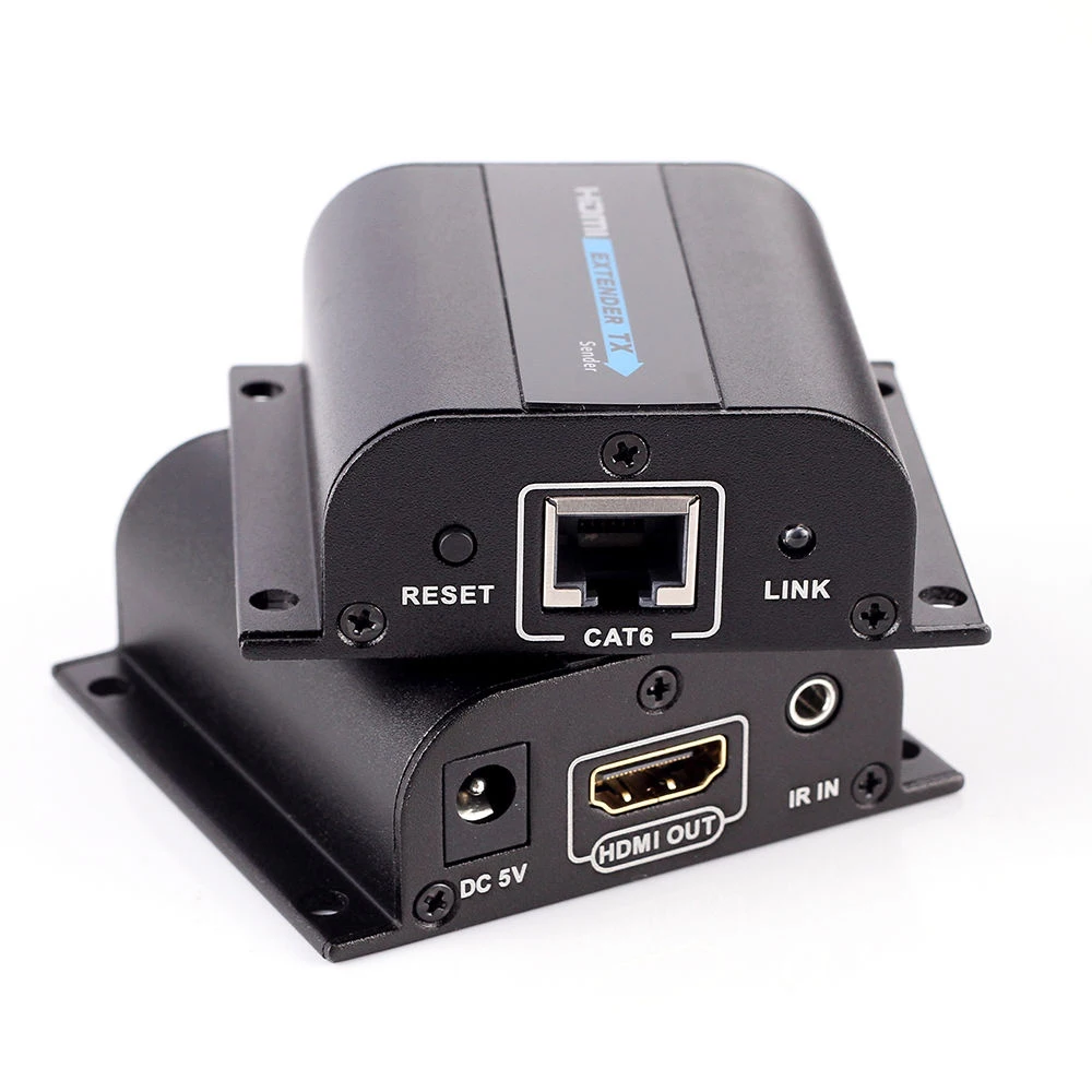 

HDMI Signal Extender to 60m RJ45 HDMI to CAT6 Extender TX/RX Support Transmitter with IR Converter CAT6 1080p