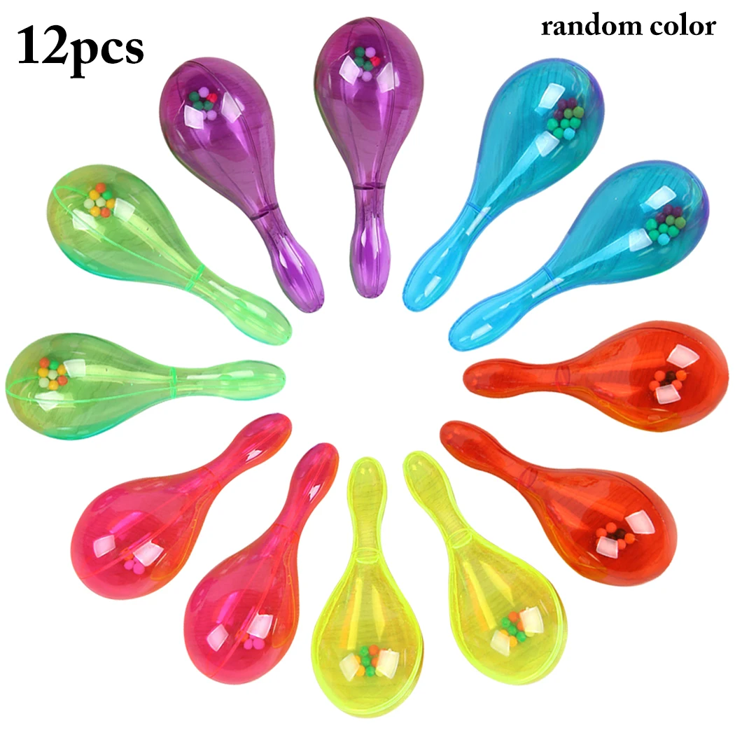 

12PCS Party Maraca Portable Cheering Musical Toy Rattle Toy Kids Baby Shaker Toy Children's Party Favor