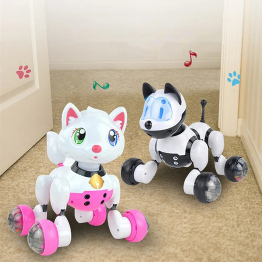 

Cute Voice Control Mode Sing Dance Smart Dog Cat Robot Toy Vehicles Pet Interactive Program Dance Walk Robotic Animal Kids Toy