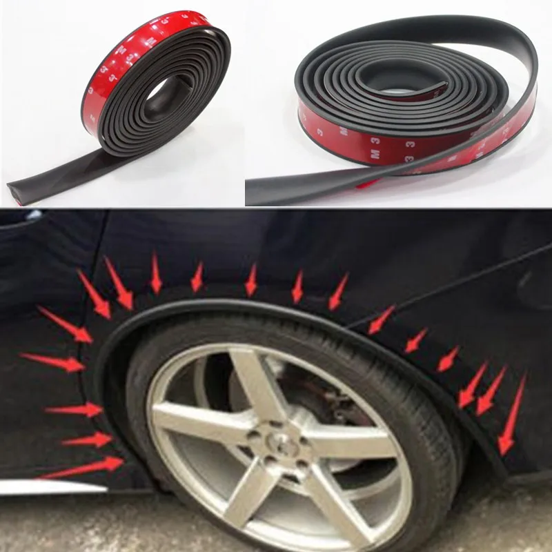 

Car Fender Flare Extension Wheel Eyebrow Protector Strip PU Automobile Wheel-arch Trim Car Styling Mouldings Strips Sticker New