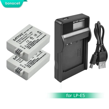 

Bonacell 7.2V 1600mAh LP-E5 LPE5 LP E5 Camera Battery+LCD Charger For Canon EOS Rebel XS, Rebel T1i, Rebel XSi, 1000D, 500D,L10