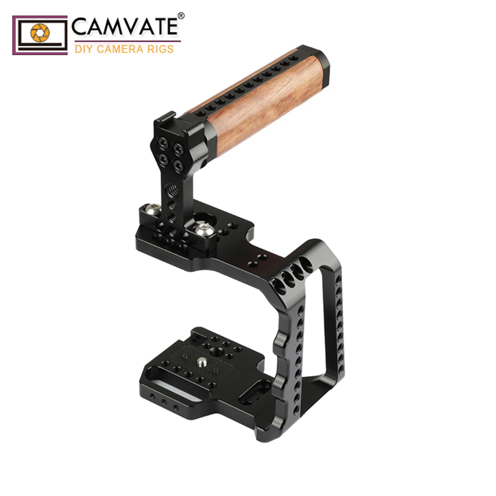 

CAMVATE Professional Half Cage With Wooden Top Handle For BMPCC 4K C1945