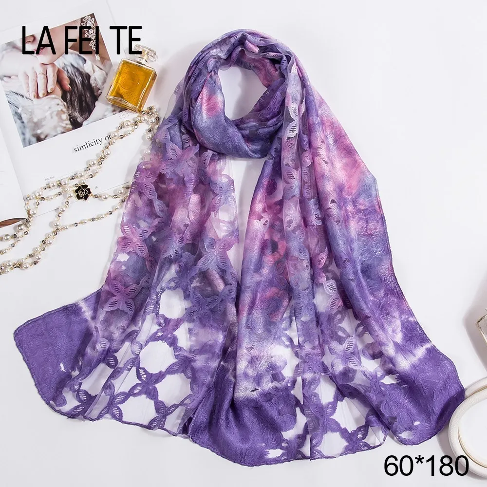  Long Women Scarf Silk Female Handkerchiefs Girls Crinkle Hijab Shawls Floral Printed Stoles Scarves