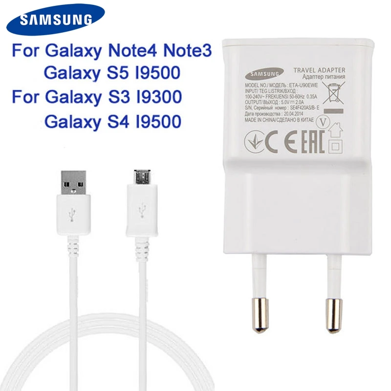 

Original Travel Wall Charging Charger For Samsung Galaxy S4 I9500 S5 G900S S6 S4 Mini I9000 I9100 note2 N7100 G500 I9070 S5570