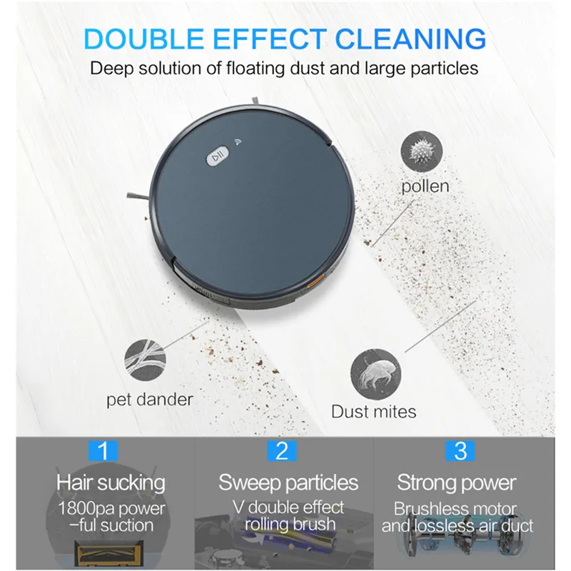 NEATSVOR X500 Robot Vacuum Cleaner 1800PA Poweful Suction Hair Home Dry Wet Mopping Cleaning
