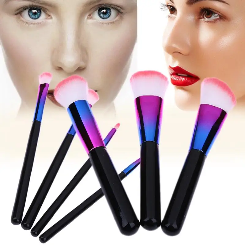 

7pcs Rainbow Colorful Makeup Brush Soft Round Head Face Powder Foundation Blusher Cosmetic Brush Make up eye contour Brush tool