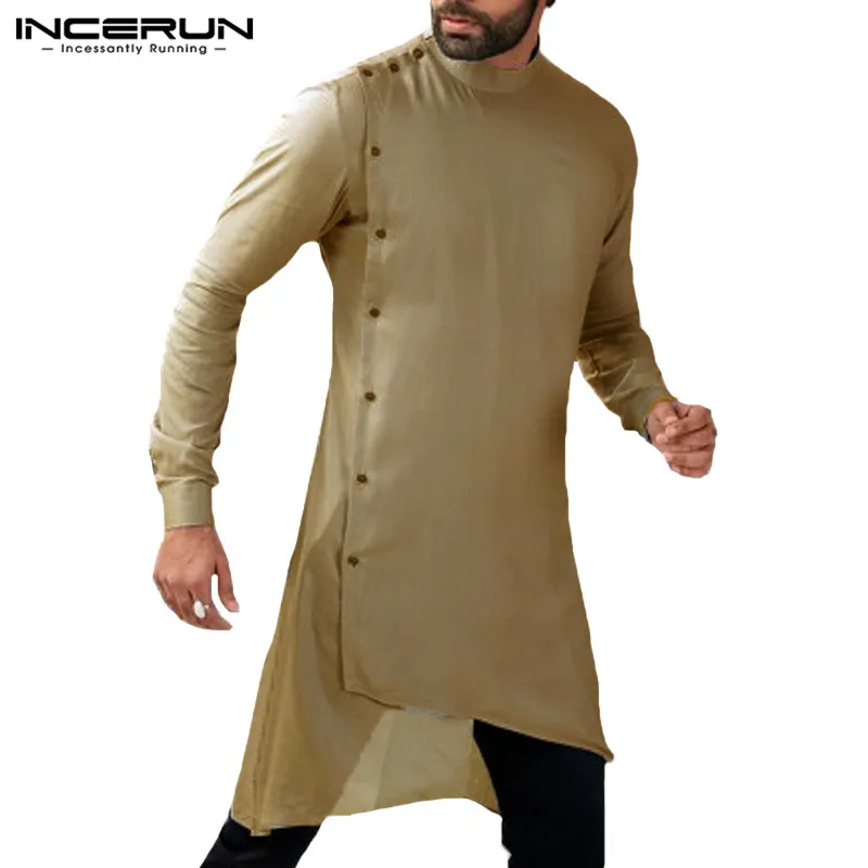 Уличная одежда Pathani Kurta, костюмы, индийская одежда, мужская одежда, рубашки с длинным рукавом, исламский мандарин, одежда, кафтан, вентилируемый подол