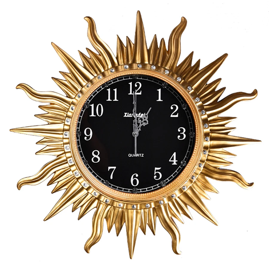 Antique European Wall Clock Living Room Sun Large Antique Wall Clock