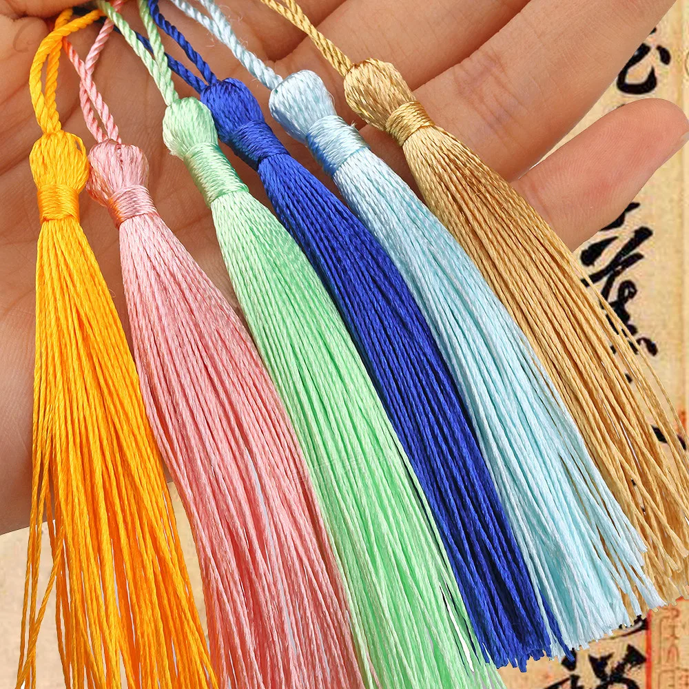 

Polyester Silk Tassel Fringe 13cm Cotton Tassels Trim For Sewing Curtain Home Textile Bookmark Accessories DIY Wedding Decor