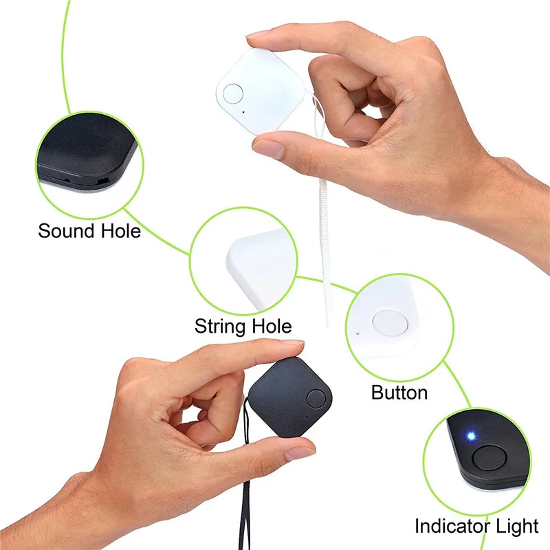  Kreative GPS Tracker Anti-Verloren Diebstahl Gerät Alarm Bluetooth Remote für Kind Haustier Tasche 