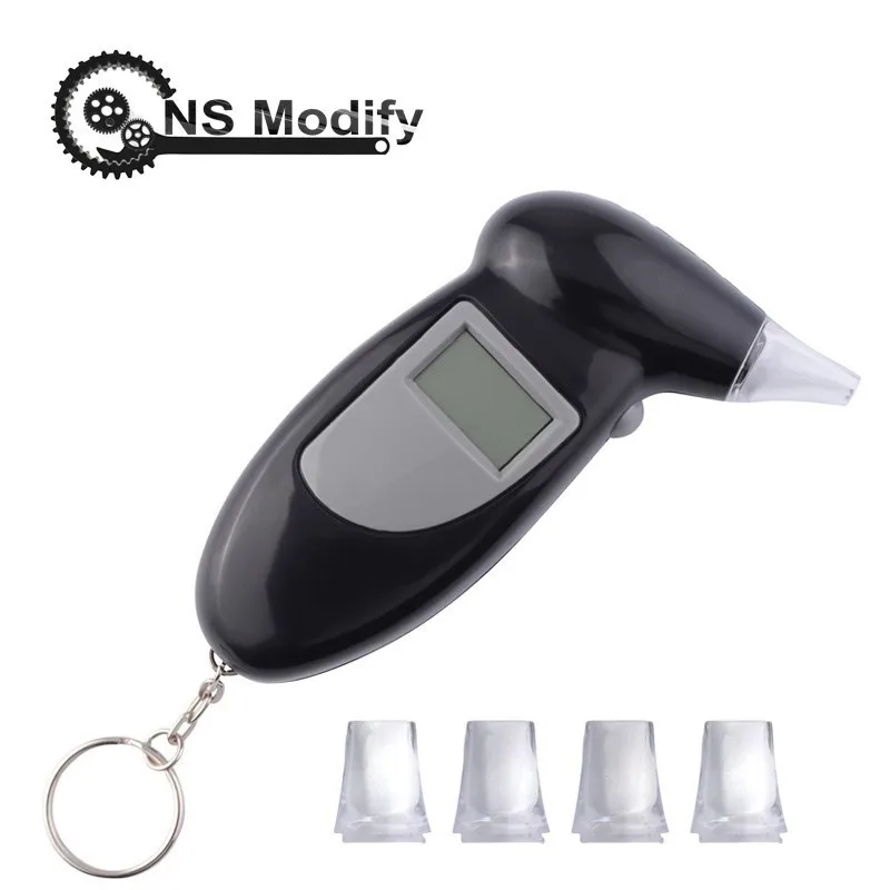NS تعديل الرقمية الكحول اختبار التنفس الرقمية LCD تنبيه فاحص نسبة الكحول في النفس Breathalizer في الجسم جهاز جهاز اختبار شرب الكحوليات