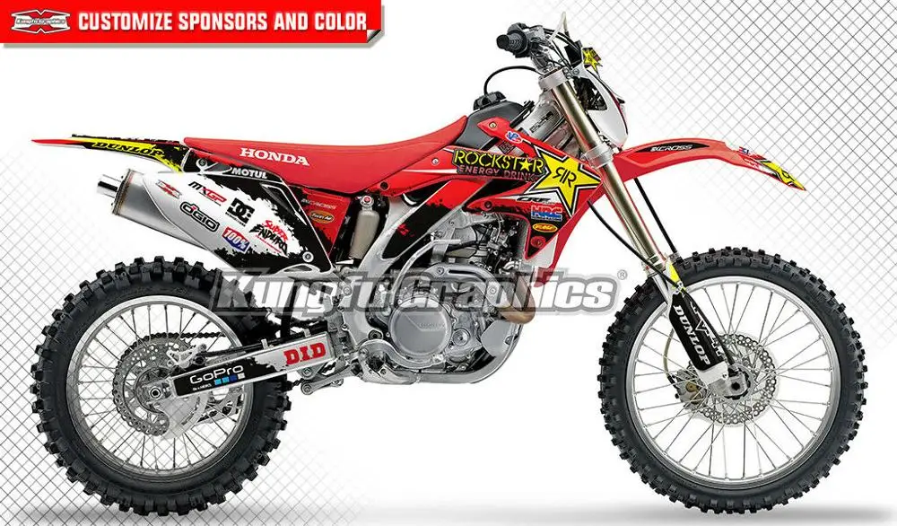 Графика KUNGFU стикеры мотокросса Fit CRF450X CRF 450X 2005 2006 2007 2008 2009 2010 2011 2012 2013 2014 2016 2015 2017 |