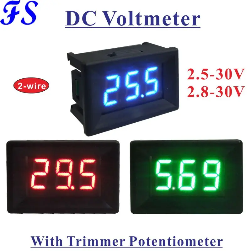 YB21 0 36 ''СВЕТОДИОДНЫЙ Цифровой Измеритель Напряжения DC 2 5 30 V 8 вольтметр