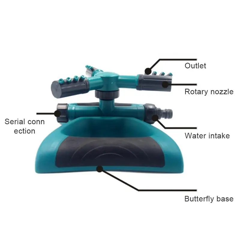 360 Degree Automatic Rotating Sprinkler Range Adjustable Garden Plant Lawn Agriculture Irrigation Connect Two Or More Sprinkler