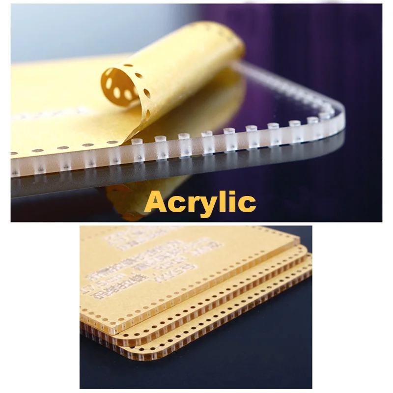 Acrylic Template Luggage Tag Leather Pattern DIY Hobby Leathercraft Sewing Pattern Stencils 8.5*12*1cm