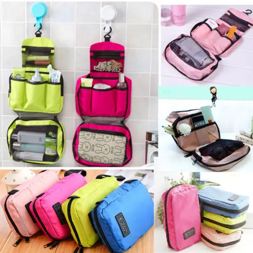 

Portable Waterproof Makeup Storage Bag Women Travel Camping Toiletry Hanging Wash Portable Makeup Cosmetic Storage Bag