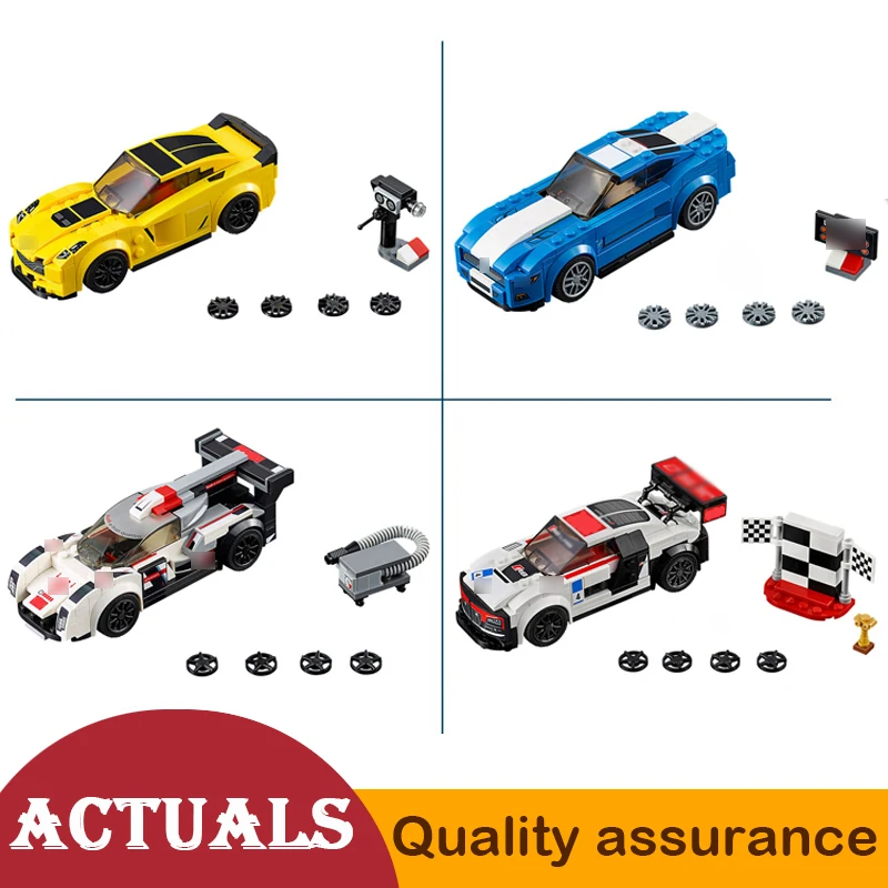

Decool Speed Champions Chevroleted Corvetteed Z06 FORD Compatible legoed Mustanged Gt R8 R18 Race Car Superar Building Block