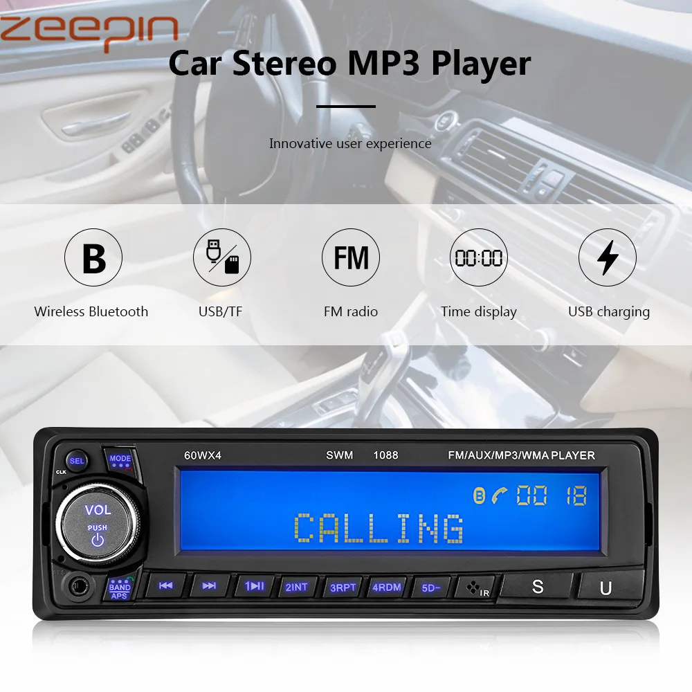 1088 Автомобильный MP3 плеер Bluetooth стерео Музыка FM радио USB Зарядное устройство AUX
